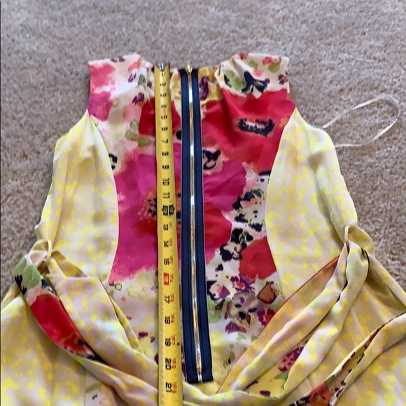 Rachel Roy flower dress yellow animal print size 2 - Picture 12 of 16